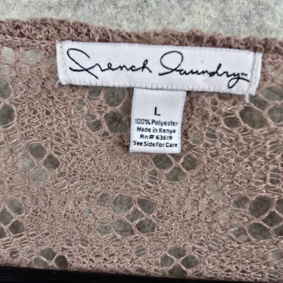 French Laundry Knit Tie Front Cardigan Dusty Mauve 3/4 Sleeve Lightweight L - Picture 5 of 8